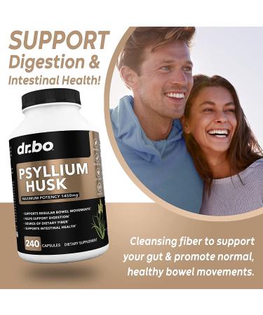 Psyllium Husk Capsules - Natural Fiber Supplement for Constipation Relief & Digestive Health - Daily Nutritional Support for Adults - Buy Online on GoSupps.com