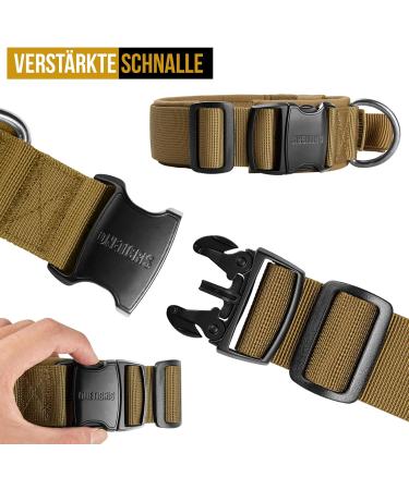OneTigris Dog Collar with Metal Buckle for Dogs - Coyote Brown Medium | Premium Pet Accessory for Safe and Stylish Walks - Buy Online on GoSupps.com