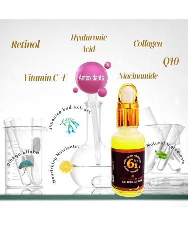 Anti-Aging Face Serum for Women | Vitamin C Retinol Collagen 6-in-1 Brightening Hydrating Serum with Hyaluronic Acid | Glowing Skin Fine Lines - 30ml - Buy Online on GoSupps.com