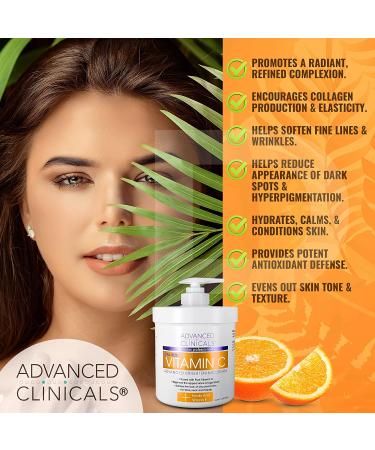 Advanced Clinicals Vitamin C Body Cream + Potent Vitamin C Face Lotion Brightening Skin Care Set  Anti Aging Dry Skin Rescue Creams Target Dry Skin  Sun Damaged Skin  Wrinkles  & Dark Spots  2-PC Set Face + Body Cream (2-P - Buy Online on GoSupps.com
