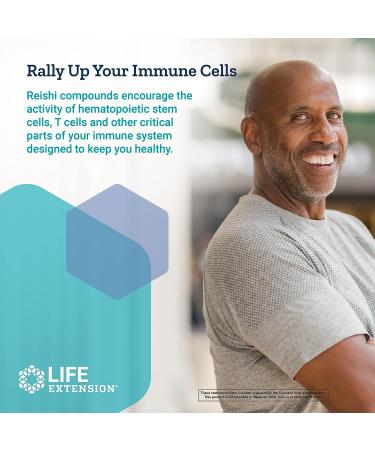 Life Extension Reishi Mushroom Complex - Immune Support Supplement with Ganoderma Lucidum Extract - 60 Capsules - Buy Online on GoSupps.com