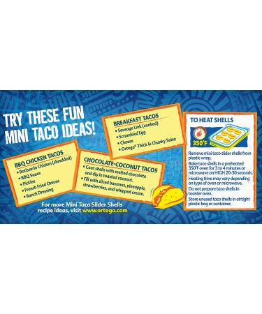 Ortega Mini Taco Slider Shells Yellow Corn 4.4 oz - 18 Count - Buy Online on GoSupps.com