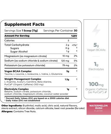 AminoBurn - Vegan Amino Acids Energy Pre Workout Drink for Women/Men (Watermelon) Sugar-Free Energy Drink Powder & Amino Acids Supplement - Natural Preworkout Energy and Fat Burner Weight Loss Drink Watermelon Rush 30 Servâ¦ - Buy Online on GoSupps.com