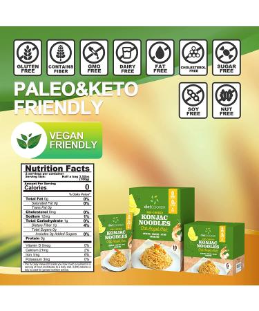 DIET COOKER Premium Konjac Noodle 10 Pack - Keto & Vegan Friendly, Odor Free, Low Calorie Pasta with Zero Net Carbs - 9.52 oz - Buy Online on GoSupps.com