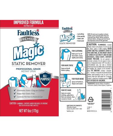 Magic Static Remover Pack of 2 - Anti-Static Spray for Clothes, Furniture & Car - Controls Pet Hair - 6 oz - Buy Online on GoSupps.com