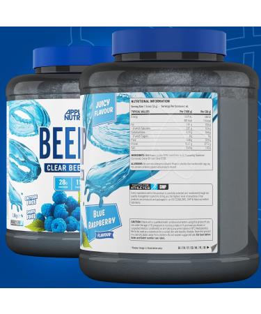 Applied Nutrition Beef XP - Clear Hydrolysed Beef Protein Isolate Fruit Juice Style Dairy Free Beef Protein Powder Lactose Free Zero Sugar Low Fat 1.8kg - 60 Servings (Blue Raspberry) Raspberry 1.8Kg (Pack of 1) - Buy Online on GoSupps.com