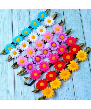 Tupa 16 Pieces Multicolor Daisy Flower Headband Fashion Flower Crown Floral Head Bands for Festival Party or Wedding Favor (Mixed 7 colors a) - Buy Online on GoSupps.com