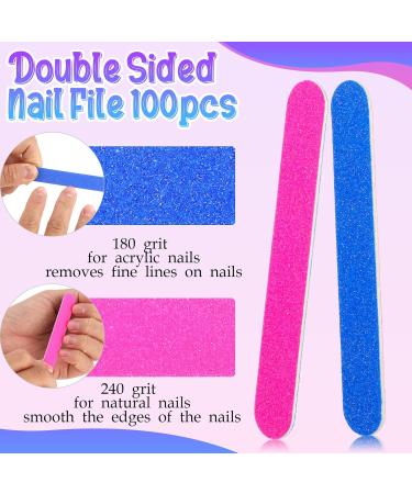 Buy Aster 100-Piece Double-Sided Nail Files 180/240 - Professional Nail Care & Manicure Tools - 8.5 cm Nail Polishing Strips for Salon Quality Results - Buy Online on GoSupps.com