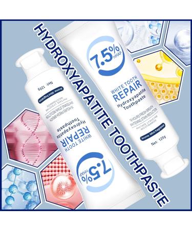 Hydroxyapatite Toothpaste for Sensitive Teeth - Enamel Repair & Whitening Fluoride-Free with Natural Mint Fresh Breath Cavity Protection (120g) - Buy Online on GoSupps.com