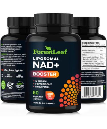 ForestLeaf NAD Resveratrol Capsules Liposomal NAD Supplement for Women and Men with D-Ribose and Pomegranate NAD+ for Energy Focus and Anti-Aging Support NMN Supplement Alternative (60 Caps) NAD+ Resveratrol 60 Count (P  - Buy Online on GoSupps.com