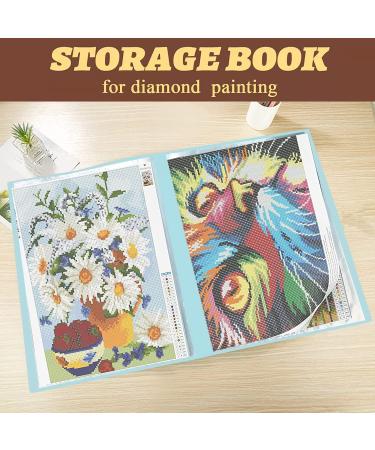 2Pcs A3 Diamond Painting Storage Book with 30 Clear Pocket Sleeves - Green | Portable Art Portfolio Folder for Large Artwork, Reports, and Posters - Buy Online on GoSupps.com