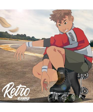 Crazy Skates Retro Roller Skates - Adjustable/Fixed Sizes | Classic Quad Skates for Women/Girls - Black US Mens 10 | US Ladies 11 | EU 43 - Buy Online on GoSupps.com