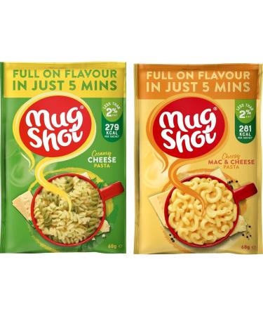 Mug Shot Instant Pasta Ready Meal - Quick Cheesy Pasta Perfect for Vegetarian Pasta Pot Mix Mac n Cheese (5 pk) and Creamy Cheese (5 pk) 10 pack total -Ready in Five Min Macaroni Cheese Instant Food Cheesy Pasta & Mac n Cheese - Buy Online on GoSupps.com