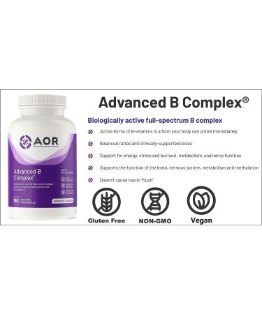 AOR Advanced B Complex 90 CT - Essential Vitamin Supplement - Buy Online on GoSupps.com