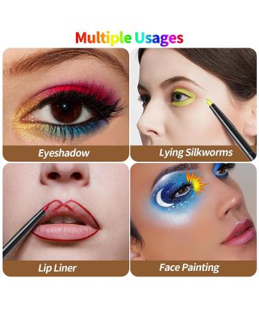 12 Color Waterproof Gel Eyeliner Set - Long Lasting Smudge Proof Colored Eyeliner Makeup for Women and Girls - Buy Online on GoSupps.com