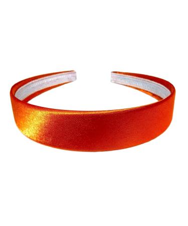 Aliceband - Brightly coloured plain 2.5cm wide satin headband alice band Orange