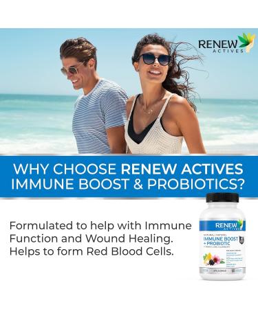 Renew Actives Wellness Supplement - Antioxidant Capsules with Elderberry Probiotics Zinc Vitamin C & Organic Turmeric Supports Immune Function & Collagen Formation 60 Vegan Capsules (2 Pks) 60 Count (Pack of 2) - Buy Online on GoSupps.com