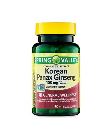 Convergence Korean Panax Ginseng Vegetarian Capsules 100 mg 60 Count