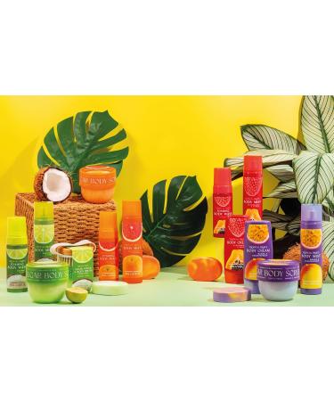 Tropical Fruits Exfoliating Sugar Scrub & Brush - Grapefruit & Orange 150g | Gentle Skin Care for All Skin Types - International Shipping Available - Buy Online on GoSupps.com