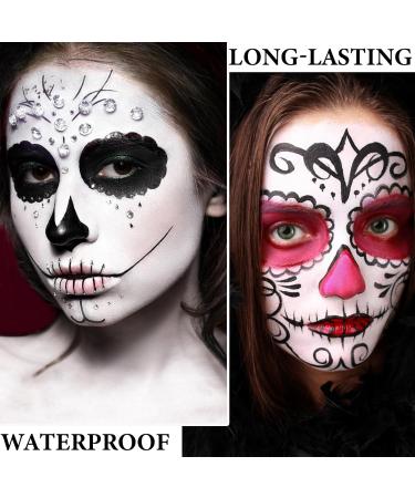 3 Colors Clown Makeup Eye Black Stick - Cream Blendable Face & Body Paint for Halloween & Sports | Red White Black - Professional Quality - Buy Online on GoSupps.com