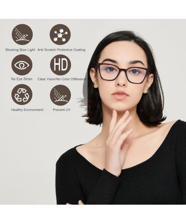 EYEURL 5 Pack Blue Light Blocking Reading Glasses for Women - +1.50 Fashion Square Frames Spring Hinge Multiple Colors - International Shipping Available - Buy Online on GoSupps.com
