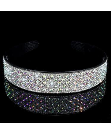 Sparkly Rhinestone Headband with Comb Teeth - Silver Hair Accessories for Women and Girls - Buy Online on GoSupps.com