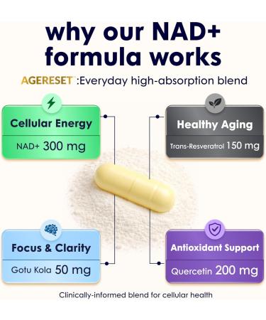 JoysLife AGERESET NAD Supplement NMN Alternative Liposomal + Gotu Kola for Women & Men w/Resveratrol Quercetin Gotu Kola - Package May Vary - Buy Online on GoSupps.com