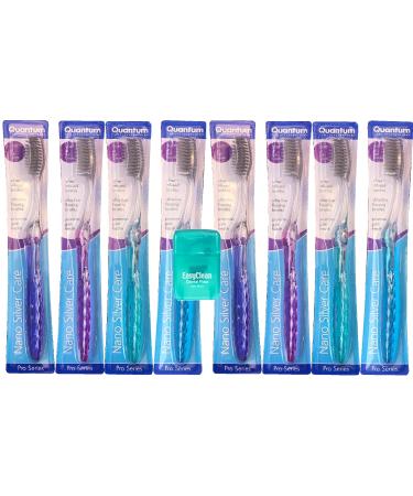 HDP Nano Silver Care Toothbrush Floss Color:Nano Silver Size:Pack of 8 with Bonus