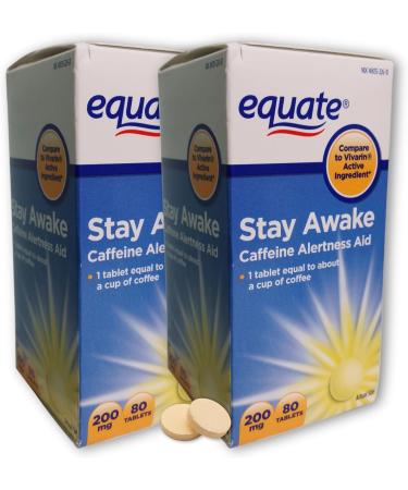 Caffeine Tablets- Stay Awake 200mg 80 Count (Pack of 2) Boxed by Fusion Shop Store - Buy Online on GoSupps.com