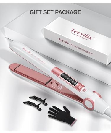 Terviiix 1 Inch Flat Iron Hair Straightener - Negative Ionic Ceramic Adjustable Temp 330 -430 Fast Heat Up Dual Voltage Auto-Off - Buy Online on GoSupps.com
