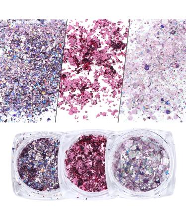 GZMAYUEN Purple Nail Sequins Glitter Powder | 8Pcs Holographic Nail Art Glitter Set for Stunning Nails - Buy Online on GoSupps.com