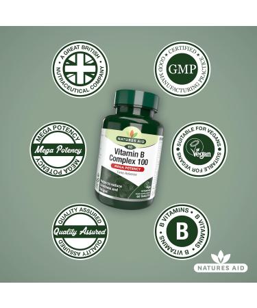 Natures Aid Vitamin B Complex 100mg Tablets - 60 Count - Buy Online on GoSupps.com