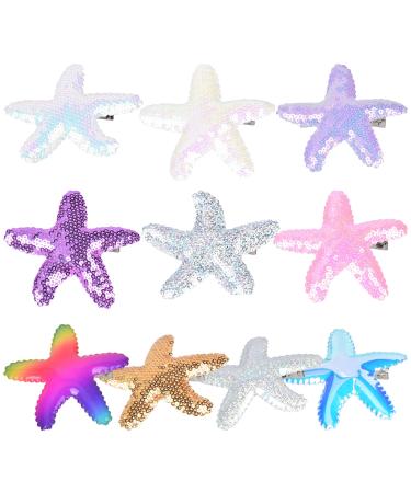 CHStarina 10 pieces little girls hair clips for babies alligator hair clips in sea -sized beach hair clip 3.5 inches for babies children toddlers teens gifts