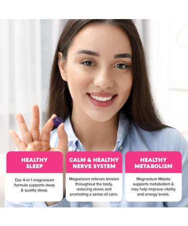 MAREE Magnesium Gummies for Calm & Relaxation | Vitamin D3 K2 B6 Complex | Immune Support | 60 Raspberry Gummy Gems - Buy Online on GoSupps.com