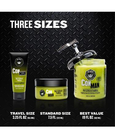 GIBS Grooming Con Man Hair & Beard Pudding 19 Fl Oz - Styling and Conditioning | Long-Lasting Hold | Pack of 1 - Buy Online on GoSupps.com