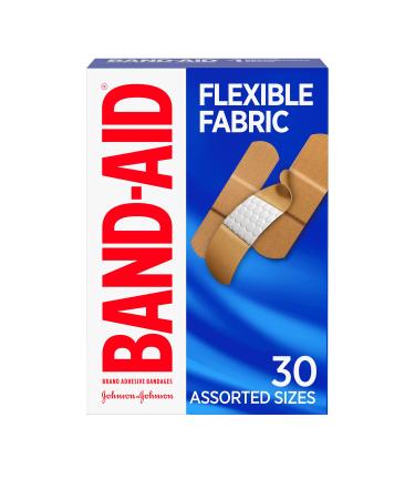 Band-Aid Brand Flexible Fabric Adhesive Bandages for Wound Care & First Aid Assorted Sizes 30 ct