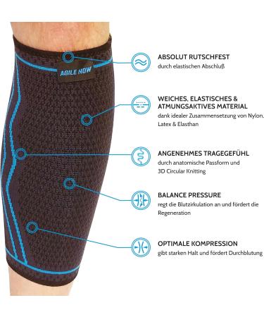 Agile Now Wade Bandage Set Compression Stockings for Men & Women | Stabilize & Relieve Calves | Non-Slip & Breathable Active Compression | Size M | Blue - Buy Online on GoSupps.com