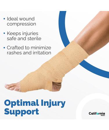 Brown 2 Inch Self Adhesive Bandage Wrap - 5 Yards Cohesive Tape for Sports | 12 Pack Non-Woven Athletic Tape for Wrists, Knees, and Ankles - Buy Online on GoSupps.com