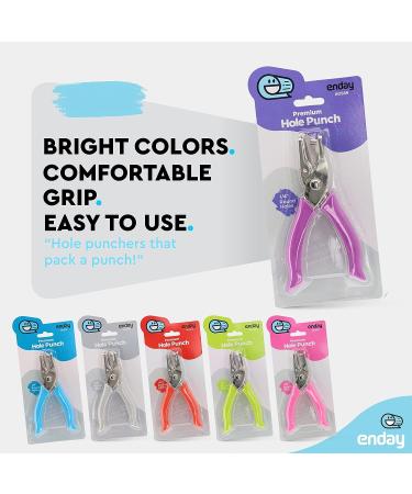 Single Hole Punch Metal Purple  1/4  Hole Puncher with Soft Grip Handles for Paper and Crafts Round Circle Shape  for Kids and Adults  Also Available in Green  Pink  Red  Blue  Grey  1 Pc   by Enday PURPLE 1 - Buy Online on GoSupps.com