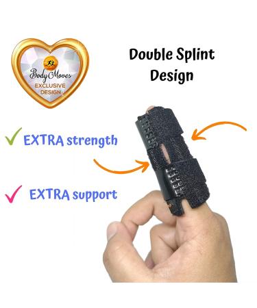 Buy BodyMoves 2 Double-Sided Solid Support Finger Splints & Sleeves - 2020 Edition (Midnight Black) | International Shipping Available - Buy Online on GoSupps.com