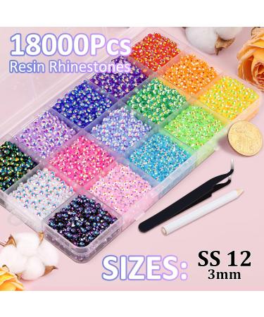 Buy 18000Pcs Resin Jelly Rhinestones - Multicolor 3mm Flatback Gems for DIY Crafts Jewelry Clothing & Nail Art with B7000 Glue - 24 Mix Colors - Buy Online on GoSupps.com