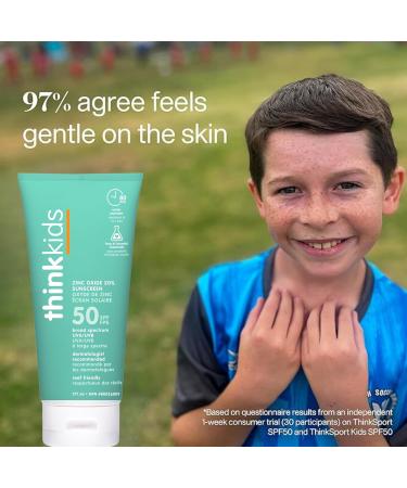 Thinksport Kids SPF 50 plus Mineral Sunscreen. Safe Natural Sunblock for Children Water Resistant Sun Cream Broad Spectrum Sun Protection Vegan Reef Friendly Sun Lotion 6oz Pack of 2 - Buy Online on GoSupps.com