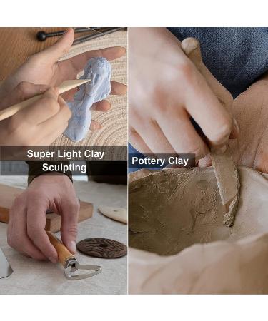 18pcs Pottery Tool Kit for Polymer Clay Sculpting and Ceramics Trimming - Wooden Handle Sculpting Tools with Embossing Patterns - Buy Online on GoSupps.com