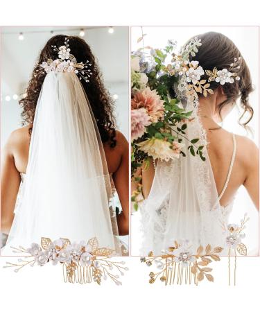 minkissy 1 Set Comb Set Wedding Hair Comb Rhinestones Wedding Side Comb Flower Hair Combs Bridesmaids Hair Jewelry Rhinestone Hair Pins Flower Hair Accessories Wedding Hair Pin White Alloy - Buy Online on GoSupps.com