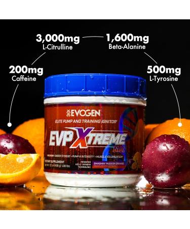 Evogen EVP Xtreme NO - Pre Workout Powder for Men & Women | Sugar Free Preworkout with Beta Alanine Creatine and Caffeine for Energy & Pump | Smashin' Passion Orange | 40 Servings - Buy Online on GoSupps.com