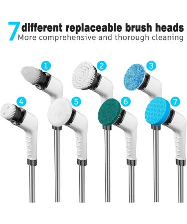 Electric Spin Scrubber Electric Cleaning Brush with 7 Replaceable Heads 2 Speeds Power Electric Scrubber Brush for Bathroom Tub Floor Car Tile and Much (Set A) - Buy Online on GoSupps.com