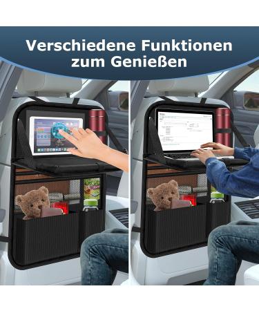 Oneyus Auto Organizer & Car Seat Protector | Large Waterproof Back Seat Organizer with Folding Table Tablet Bag & Multiple Pockets for Kids - 1 Piece - Buy Online on GoSupps.com