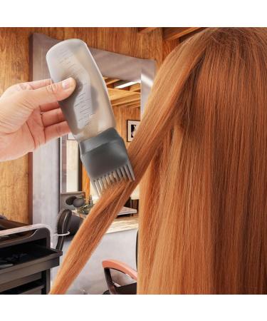 WLLHYF 2 Pack Root Comb Applicator Bottle 6 Ounce Hair Dye Bottle Brush Hair Oil Squeeze Bottles Plastic Hair Root Comb Color Applicator with Graduated Scale (Black) - Buy Online on GoSupps.com