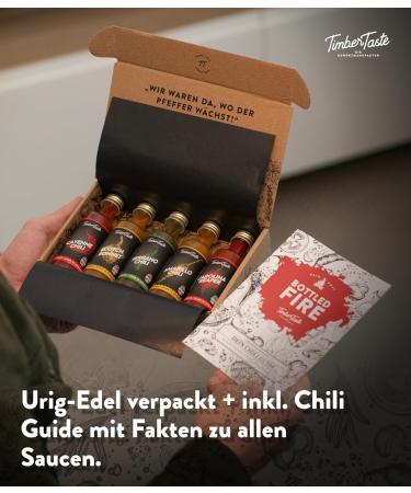 Timber Taste Chili Sauce Gift Set 5 x 40ml | Offroad Hot Sauce | Unique Gifts for Men & Women | Perfect for Father's Day | Gourmet Chili Sauces & Spices - Buy Online on GoSupps.com