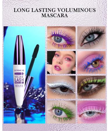 5D Silk Fiber Purple Mascara for Eyelashes Waterproof Long Lasting Colored Mascara Liquid Lash Extensions Smudge-Proof Volumizing Lengthening Curling Non-clump Color Tubing Mascara Women Makeup Gift - Buy Online on GoSupps.com